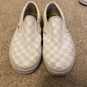 White and white checkered vans
